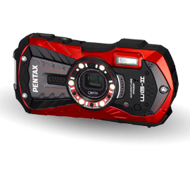 Пыле-влагонепроницаемый фотоаппарат Optio WG-2 красный с черным